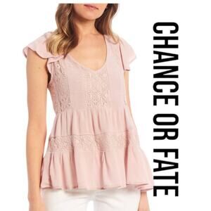 Chance Or Fate Boho Flowing Women’s Top Dusty Pink Size Small